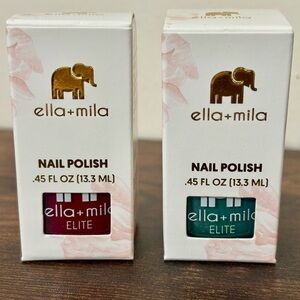 NEW! Ella + Mila 2 Pack Nail Polish -Natural Safe Ingredients Elite Collection